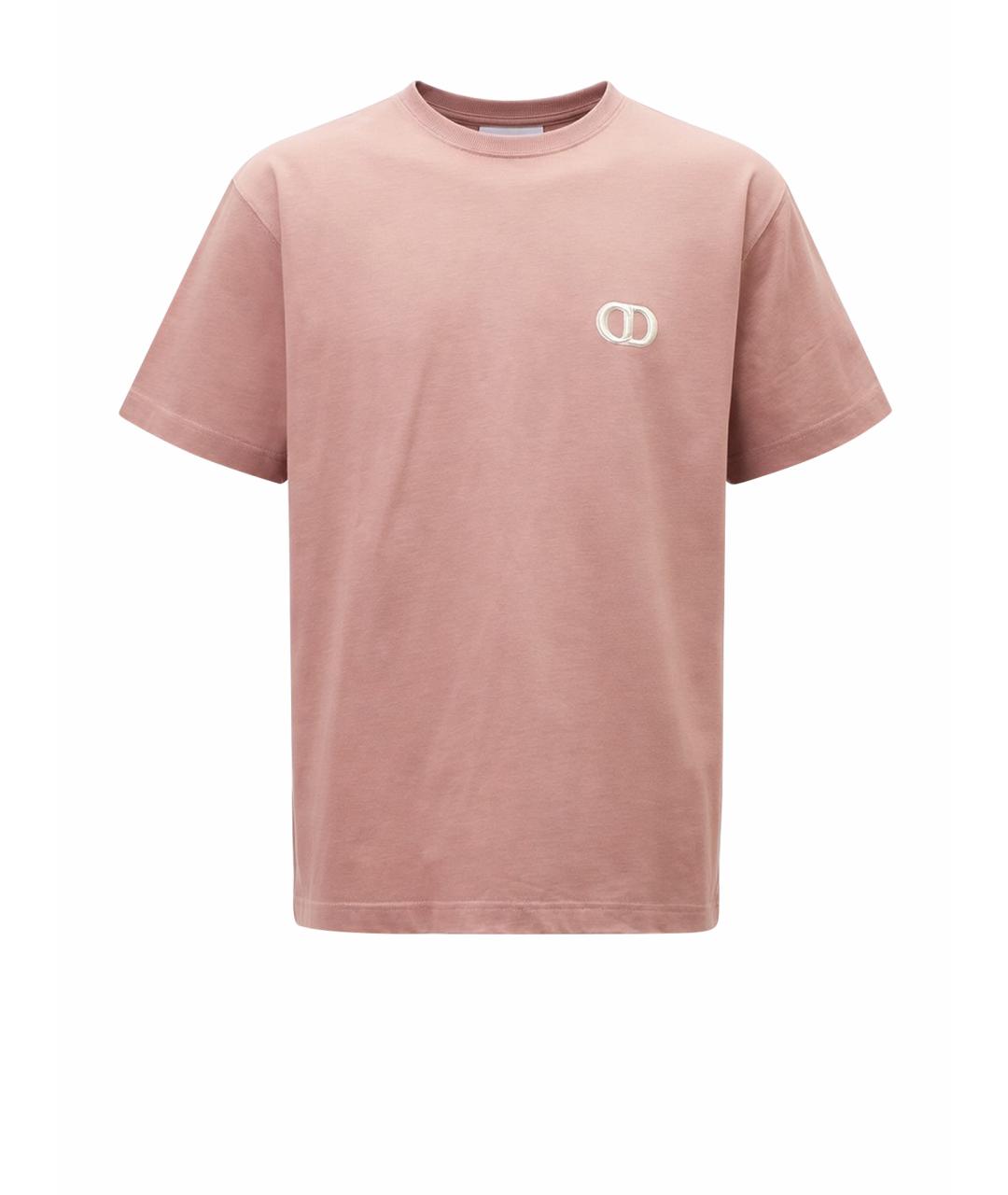CHRISTIAN DIOR Розовая хлопковая футболка, фото 1