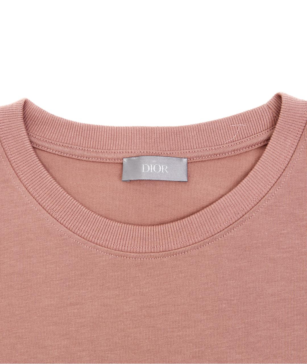CHRISTIAN DIOR Розовая хлопковая футболка, фото 3