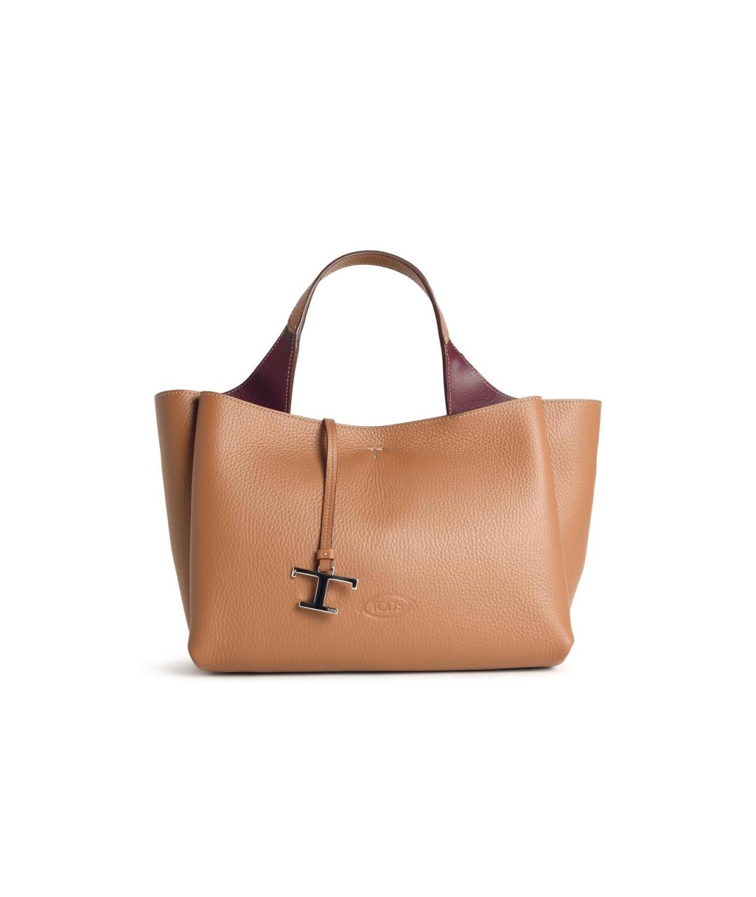 TOD'S Коричневая кожаная сумка тоут, фото 1