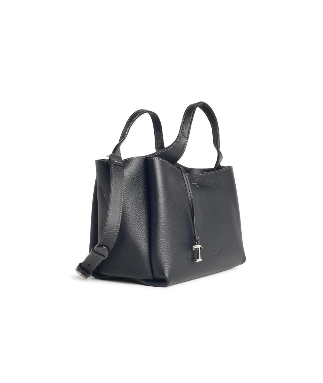 TOD'S Черная кожаная сумка тоут, фото 2
