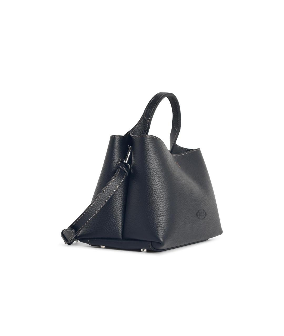 TOD'S Черная кожаная сумка тоут, фото 2