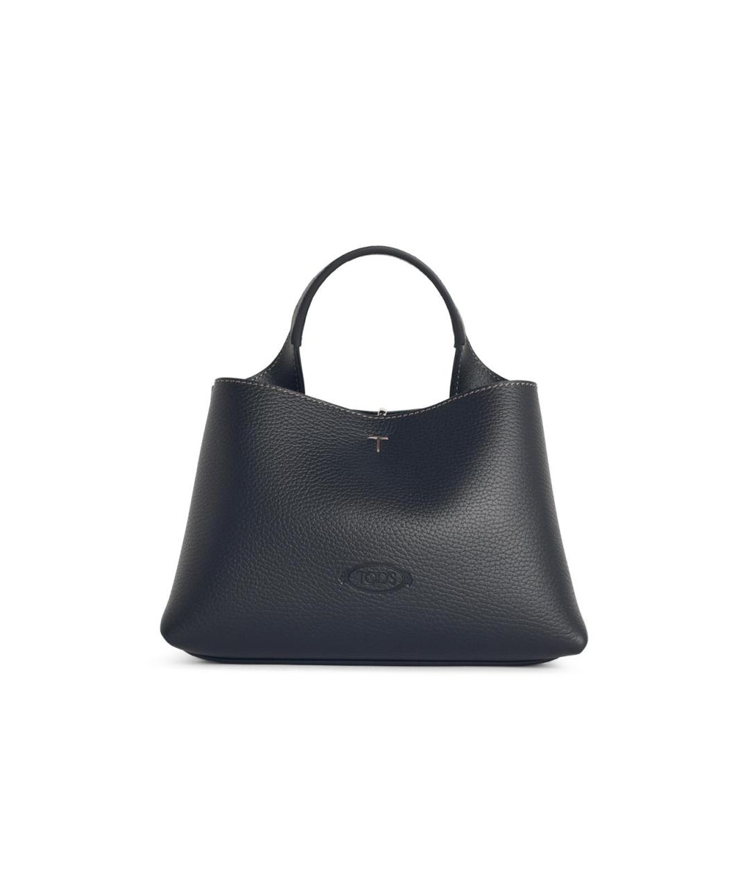 TOD'S Черная кожаная сумка тоут, фото 1