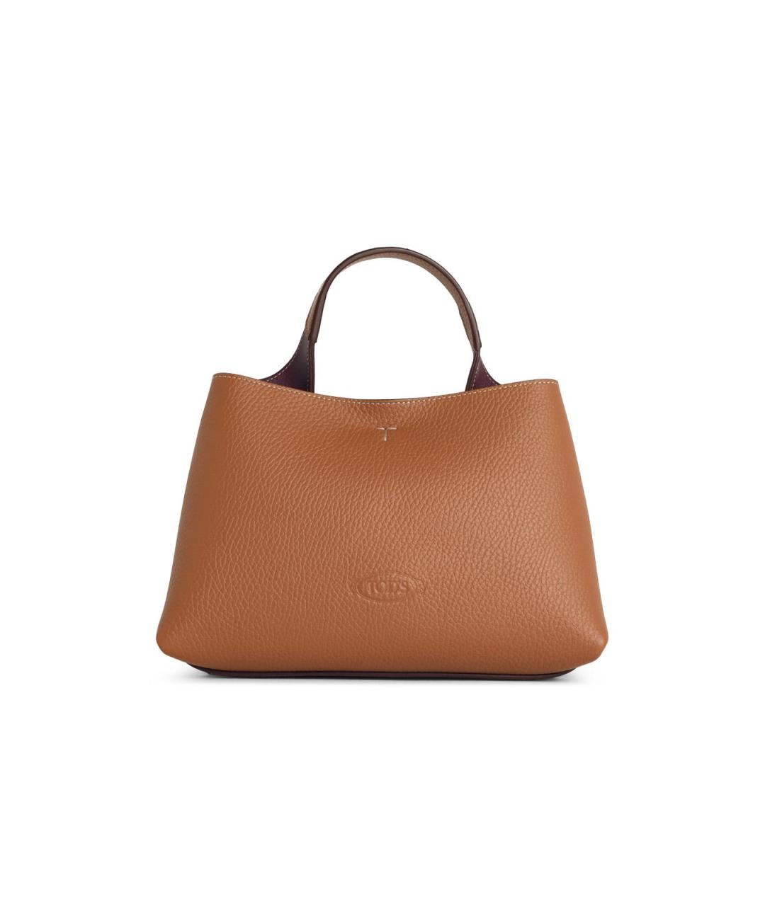 TOD'S Коричневая кожаная сумка тоут, фото 1