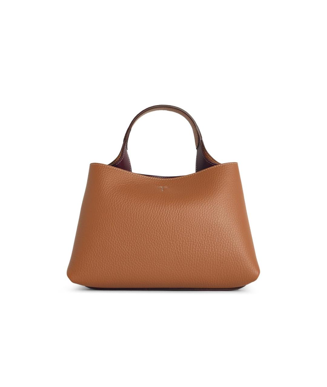 TOD'S Коричневая кожаная сумка тоут, фото 3