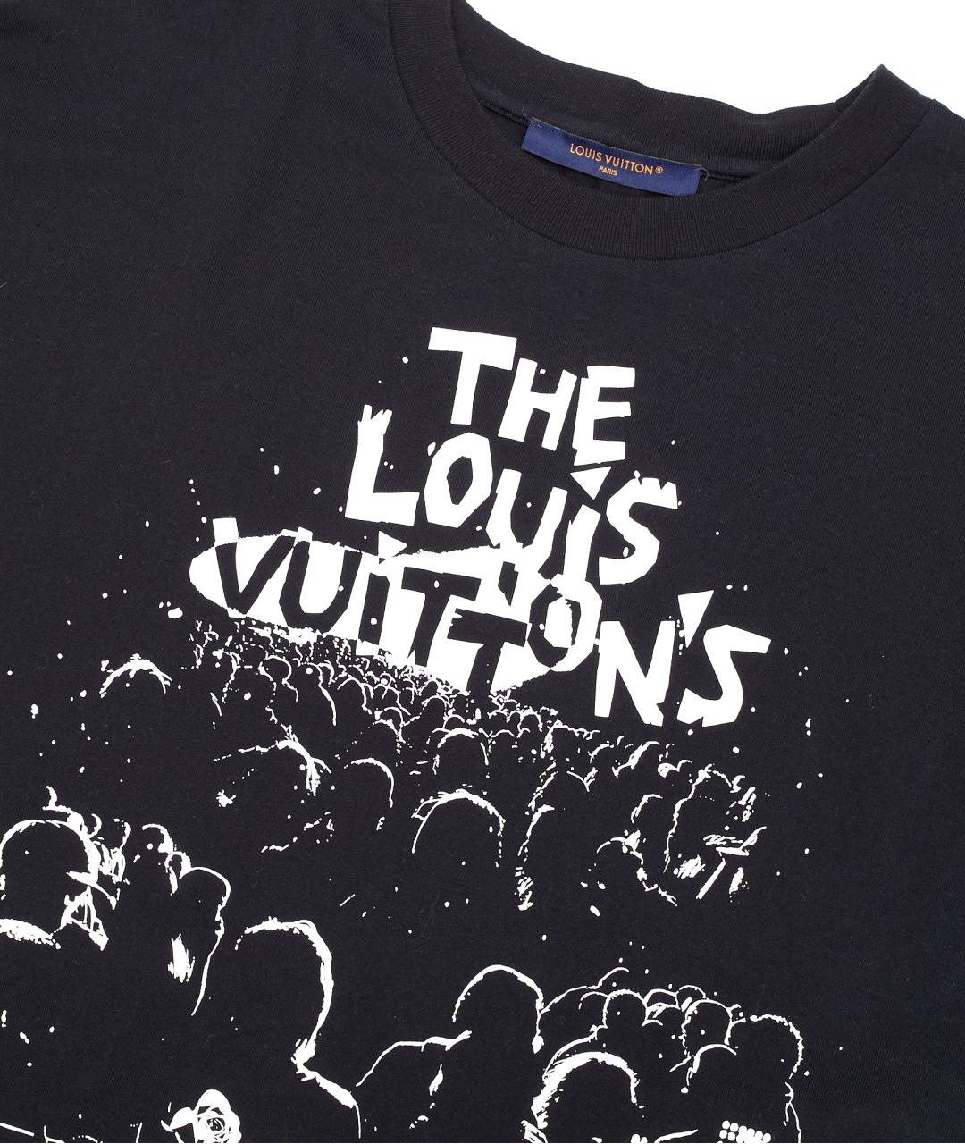 LOUIS VUITTON Черная хлопковая футболка, фото 4