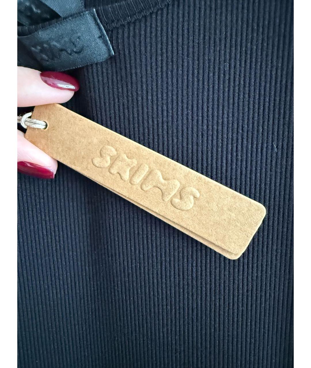 SKIMS Черное хлопковое повседневное платье, фото 6