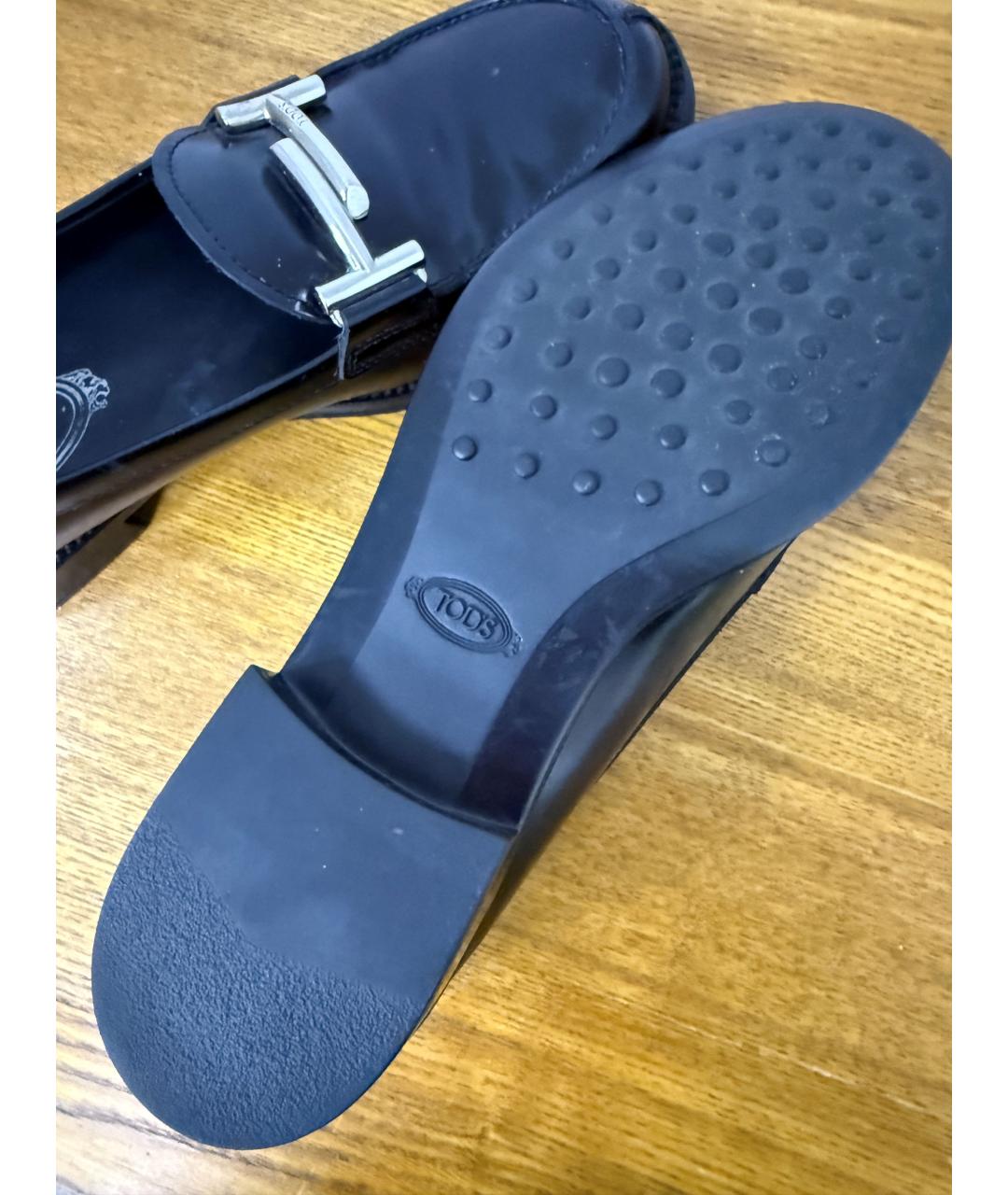 TOD'S Черные кожаные лоферы, фото 7