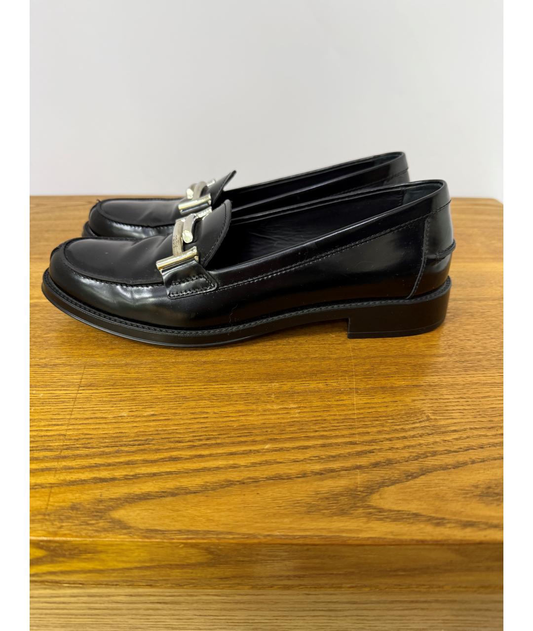 TOD'S Черные кожаные лоферы, фото 2