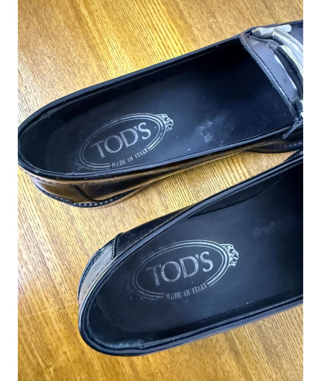 TOD'S Черные кожаные лоферы, фото 5