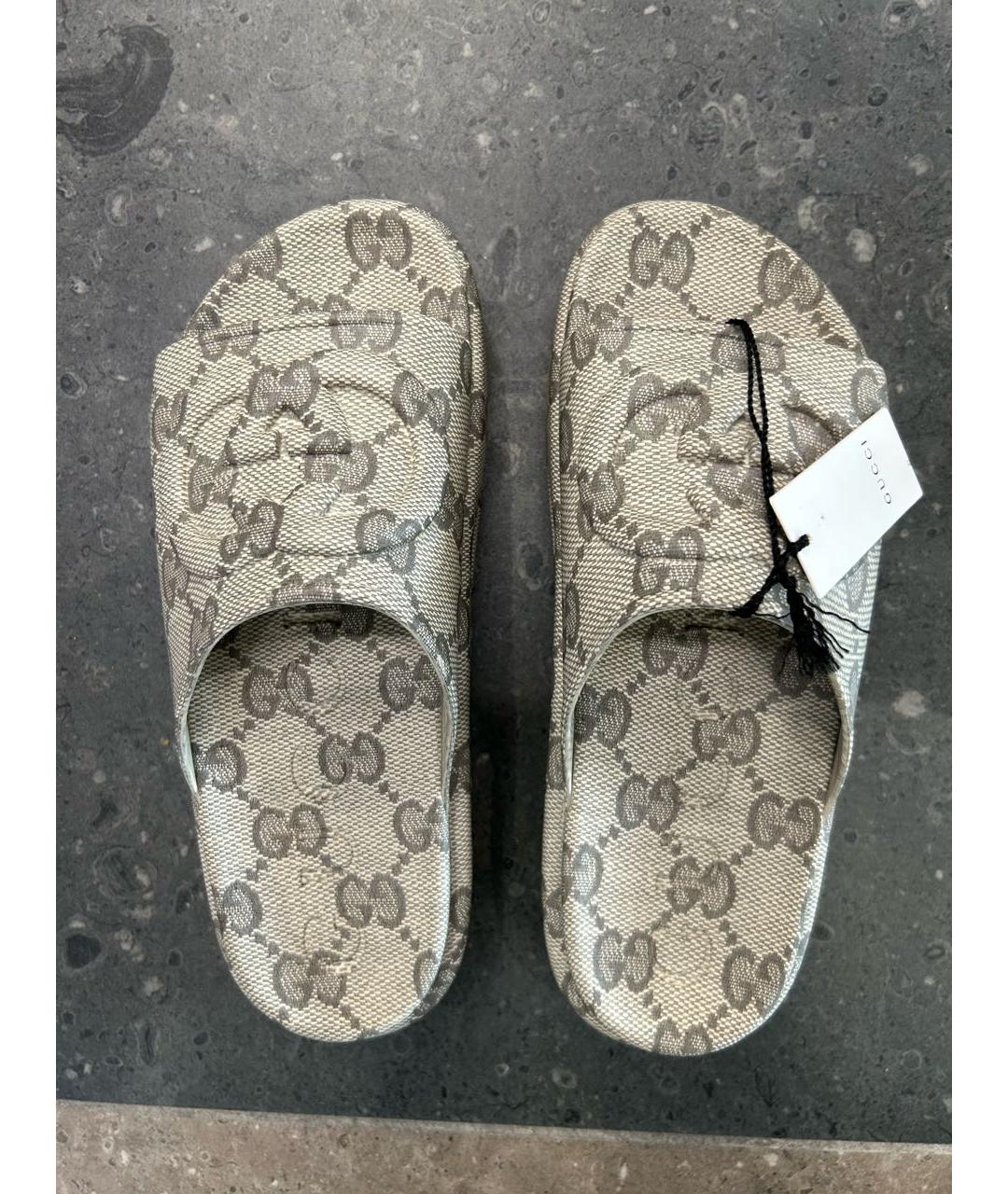 GUCCI BEAUTY Бежевые резиновые шлепанцы, фото 3