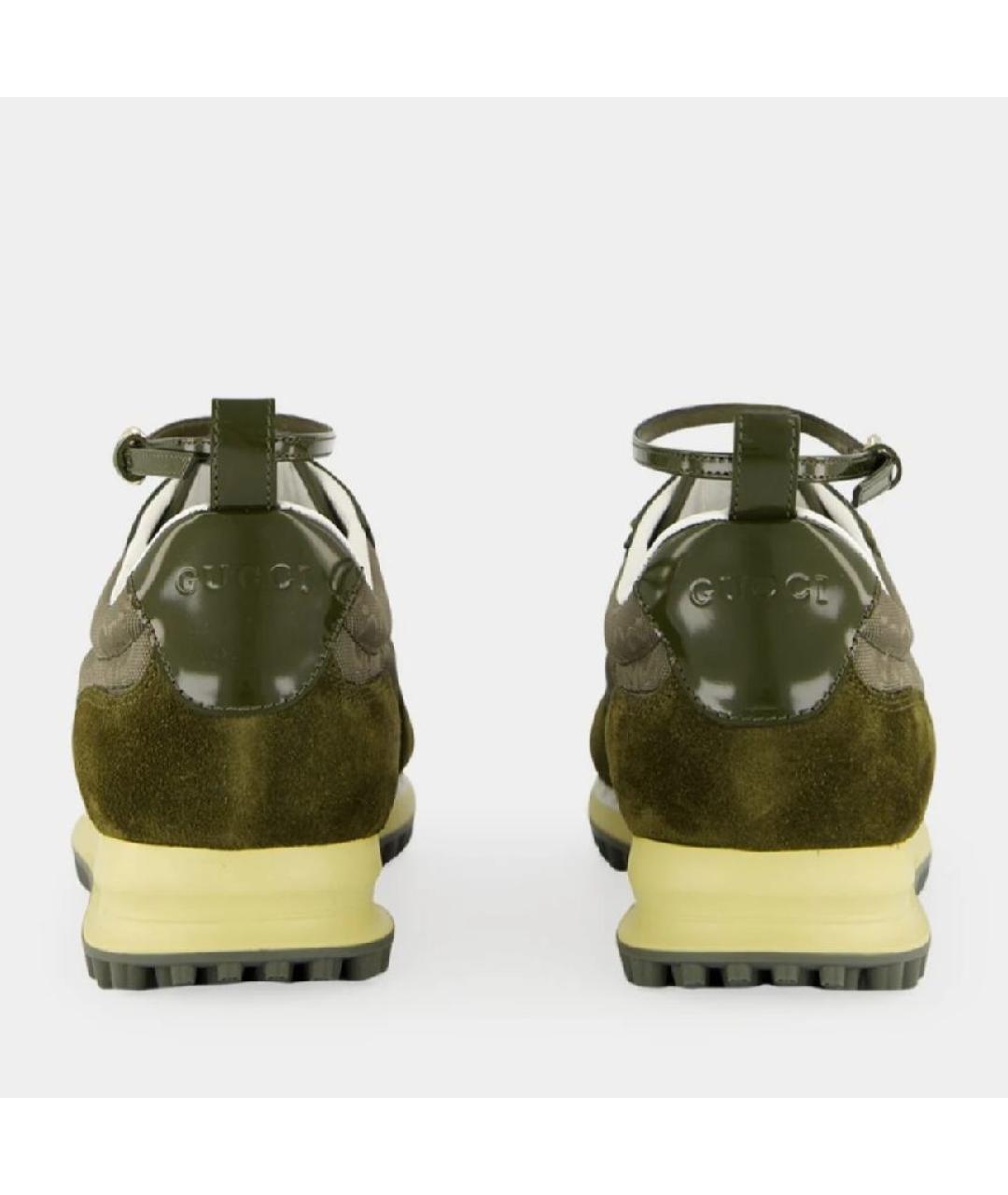 GUCCI Хаки замшевые кеды, фото 6
