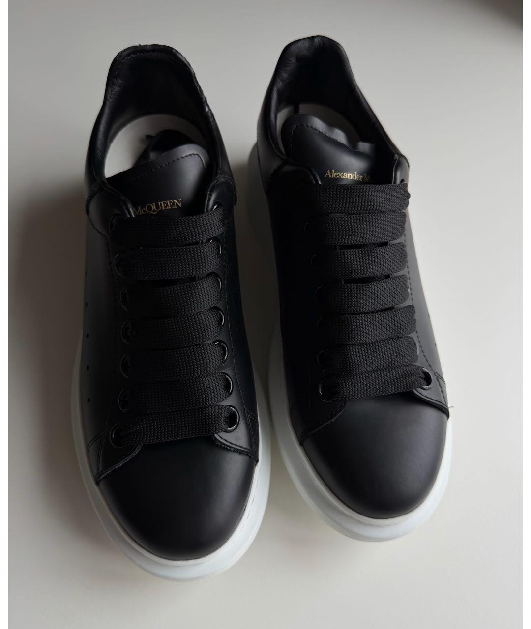 ALEXANDER MCQUEEN Черные кожаные кеды, фото 4