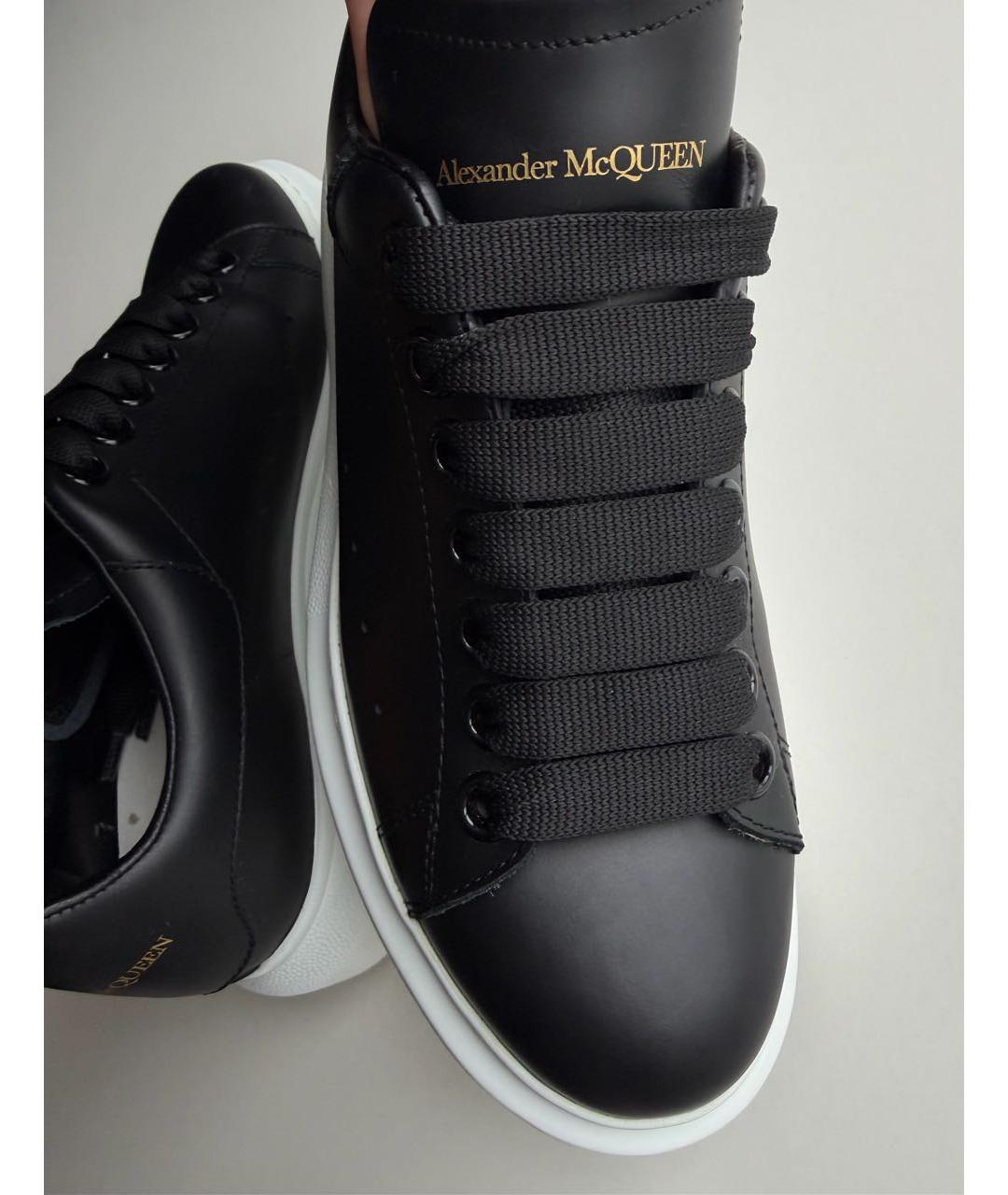 ALEXANDER MCQUEEN Черные кожаные кеды, фото 2