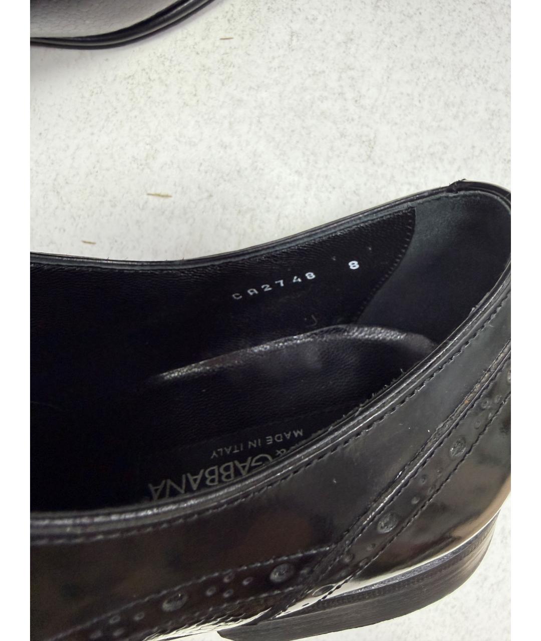 DOLCE&GABBANA Черные кожаные туфли, фото 7