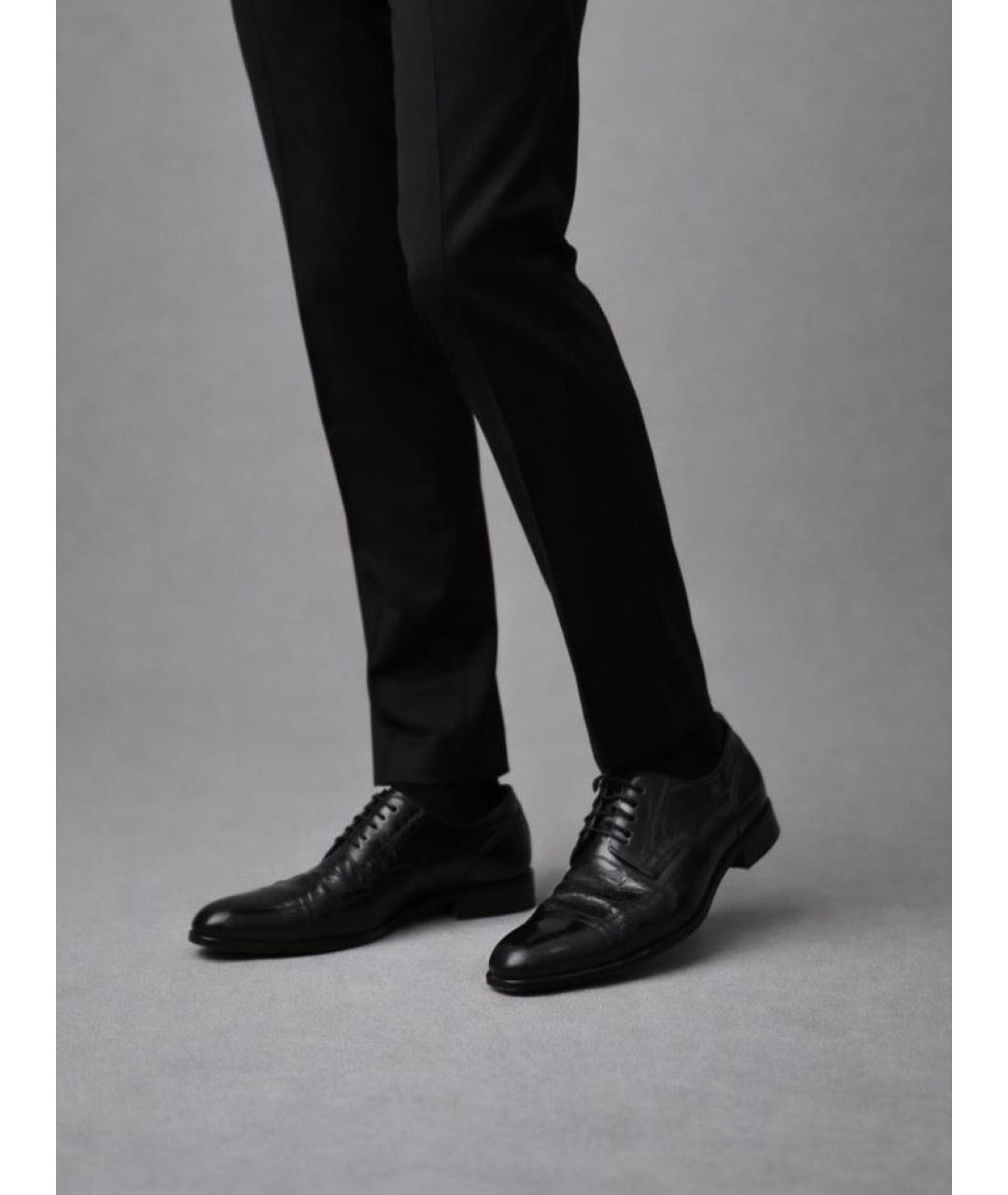 DOLCE&GABBANA Черные кожаные туфли, фото 8