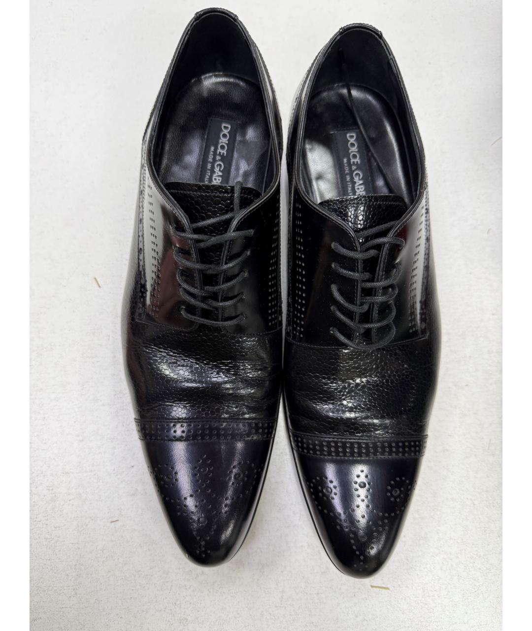 DOLCE&GABBANA Черные кожаные туфли, фото 3