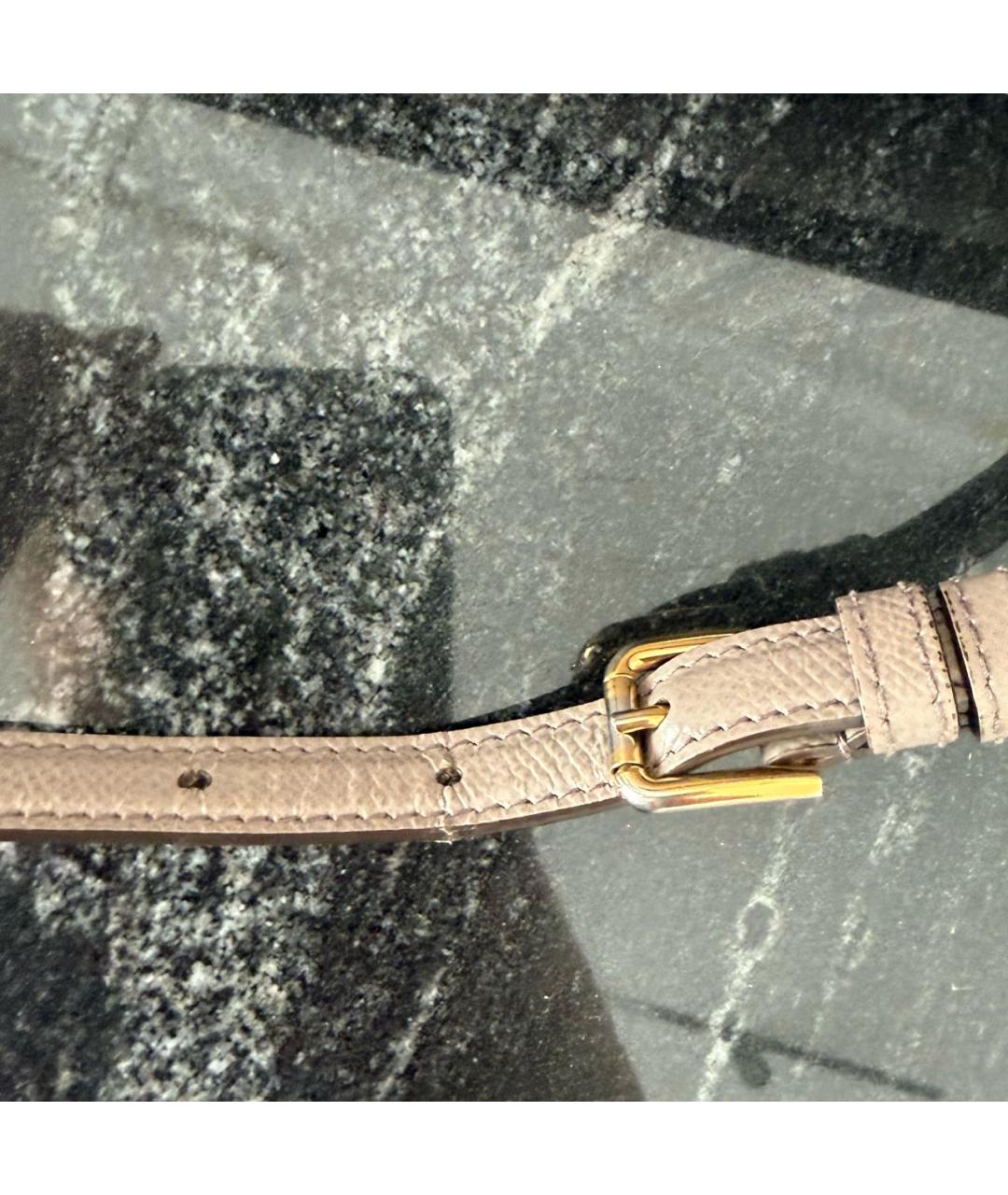 DOLCE&GABBANA Серая кожаная сумка с короткими ручками, фото 6