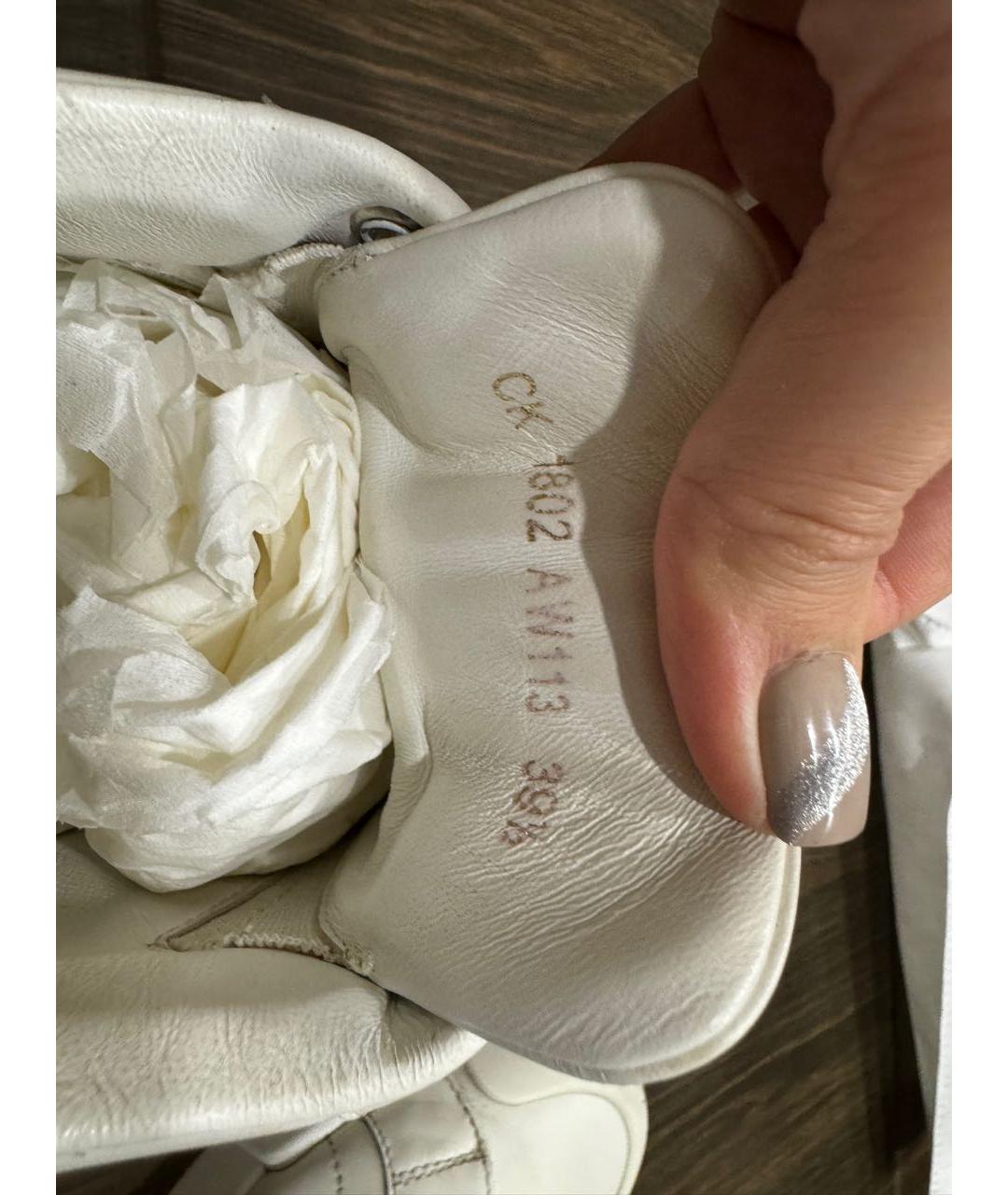 DOLCE&GABBANA Белые кожаные кеды, фото 5