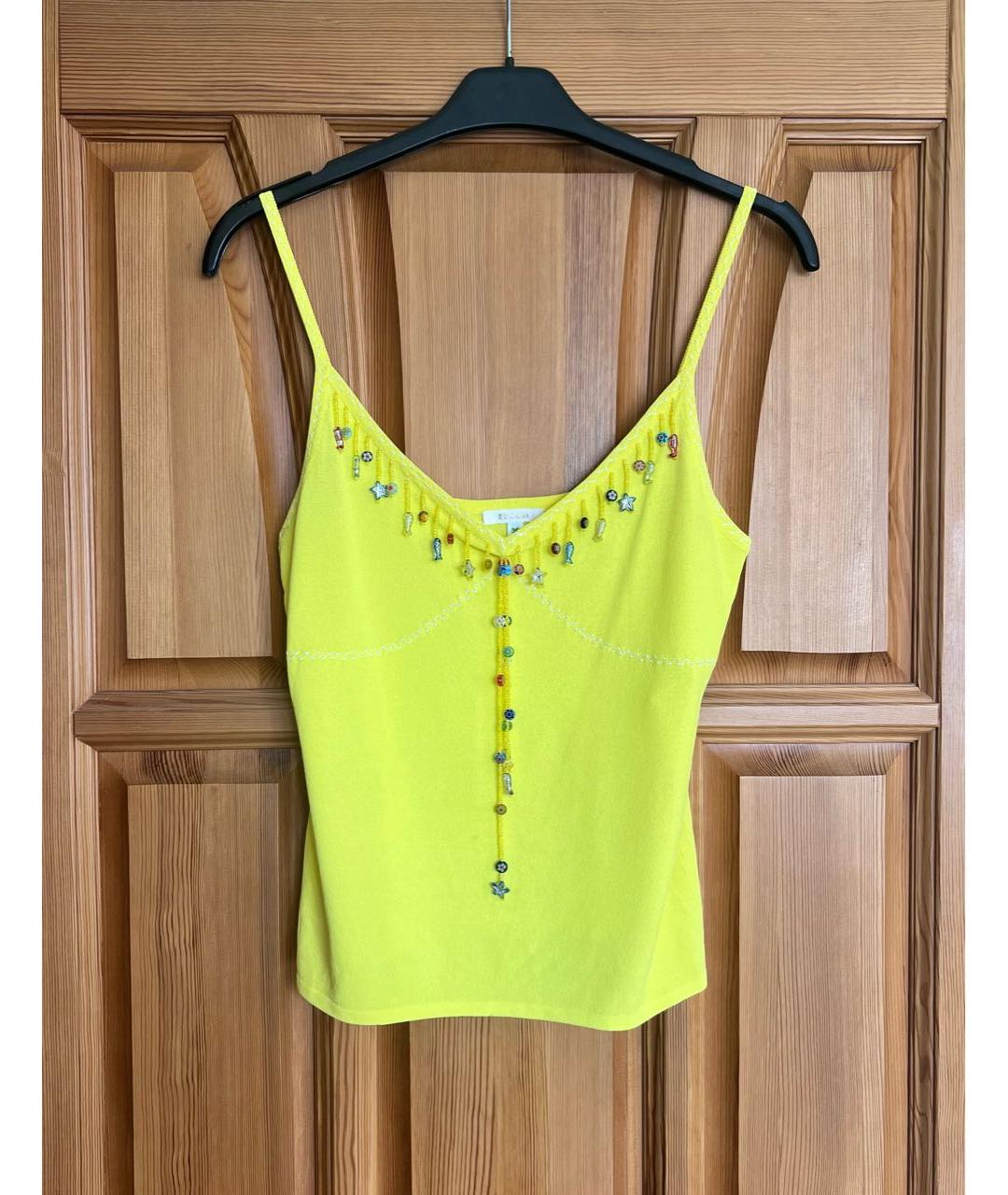 ESCADA Желтая вискозная блузы, фото 4