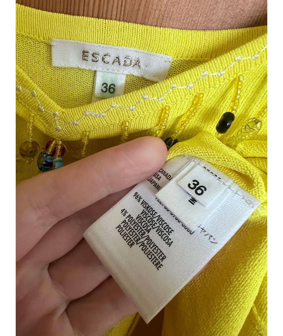 ESCADA Желтая вискозная блузы, фото 3