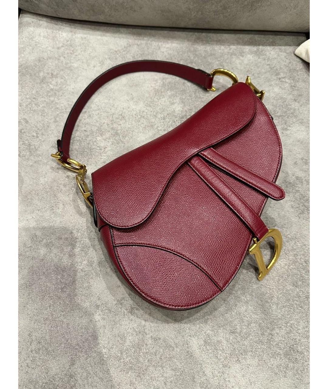 CHRISTIAN DIOR Бордовая сумка с короткими ручками, фото 2