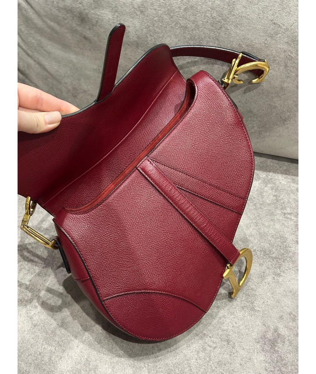 CHRISTIAN DIOR Бордовая сумка с короткими ручками, фото 6