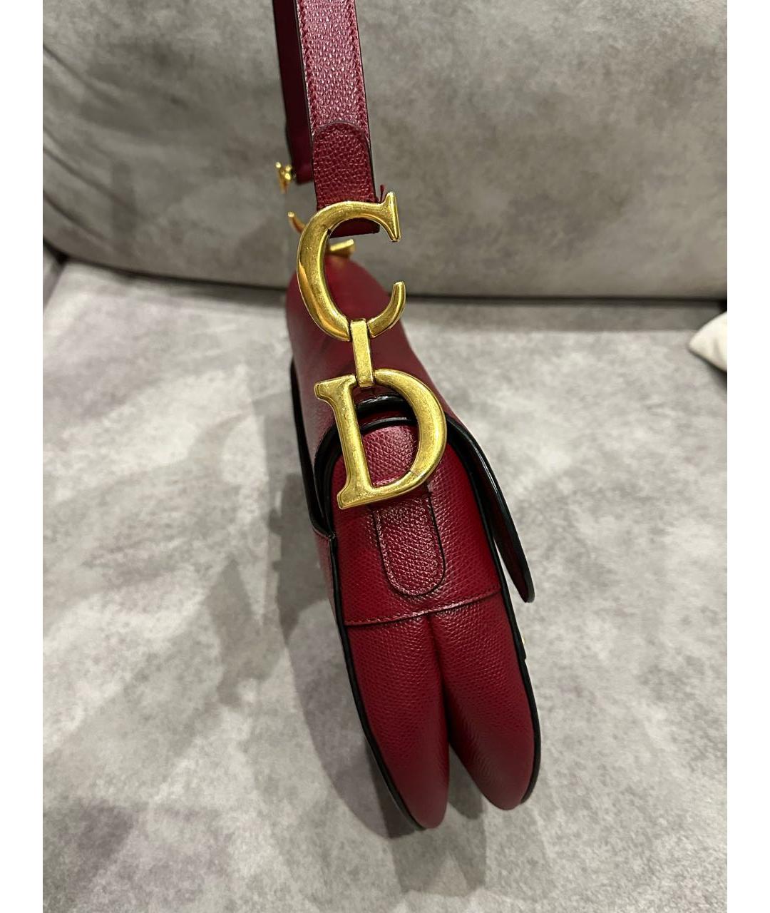 CHRISTIAN DIOR Бордовая сумка с короткими ручками, фото 4