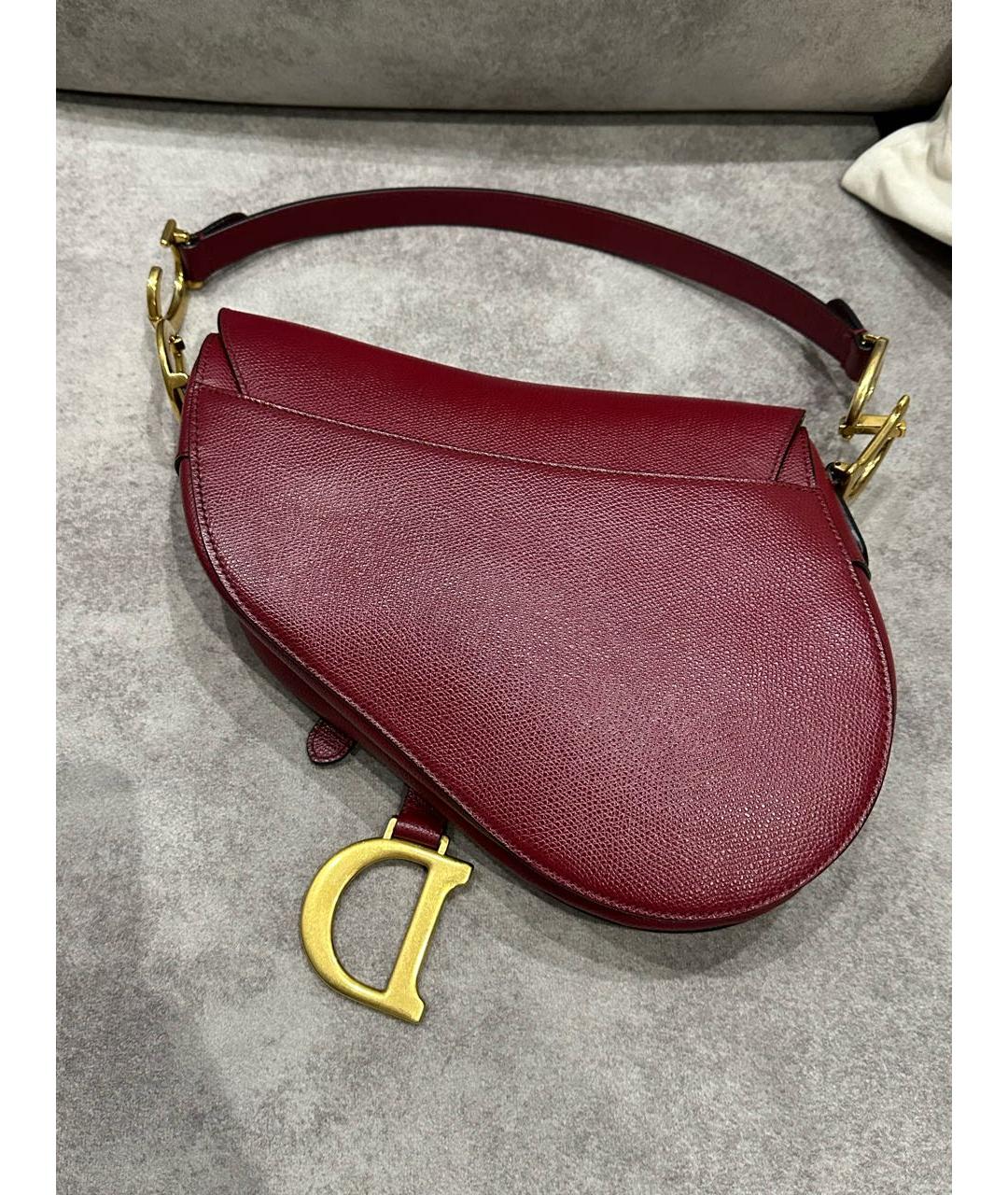 CHRISTIAN DIOR Бордовая сумка с короткими ручками, фото 3