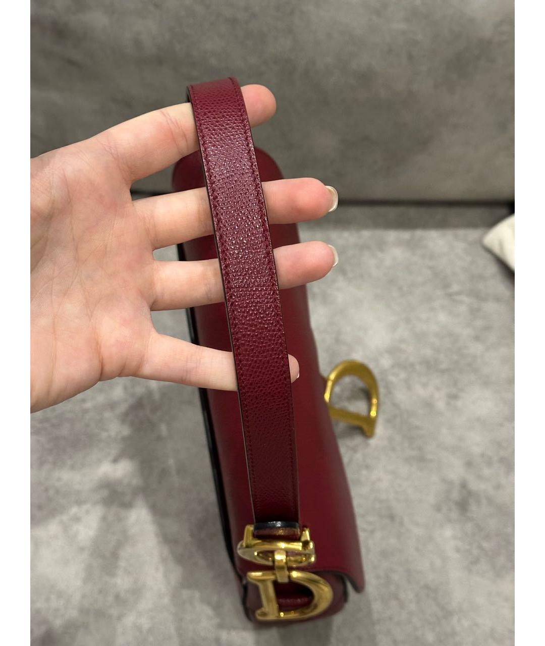 CHRISTIAN DIOR Бордовая сумка с короткими ручками, фото 5