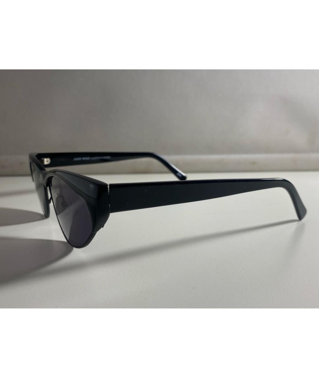 ANDY WOLF EYEWEAR Черные пластиковые солнцезащитные очки, фото 2