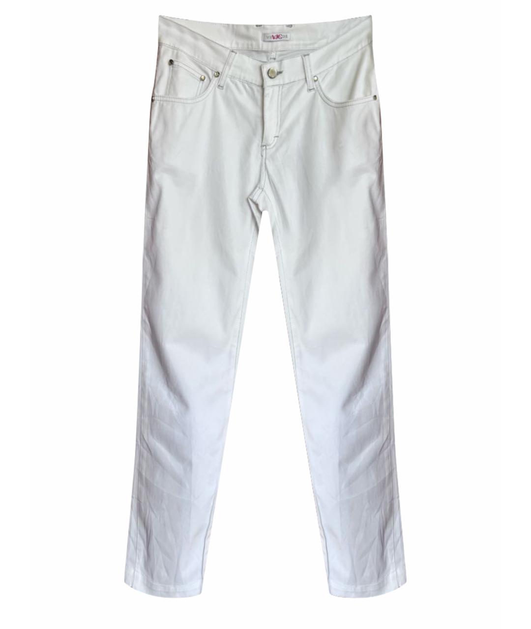 VERSACE JEANS COUTURE Белые хлопковые прямые джинсы, фото 1