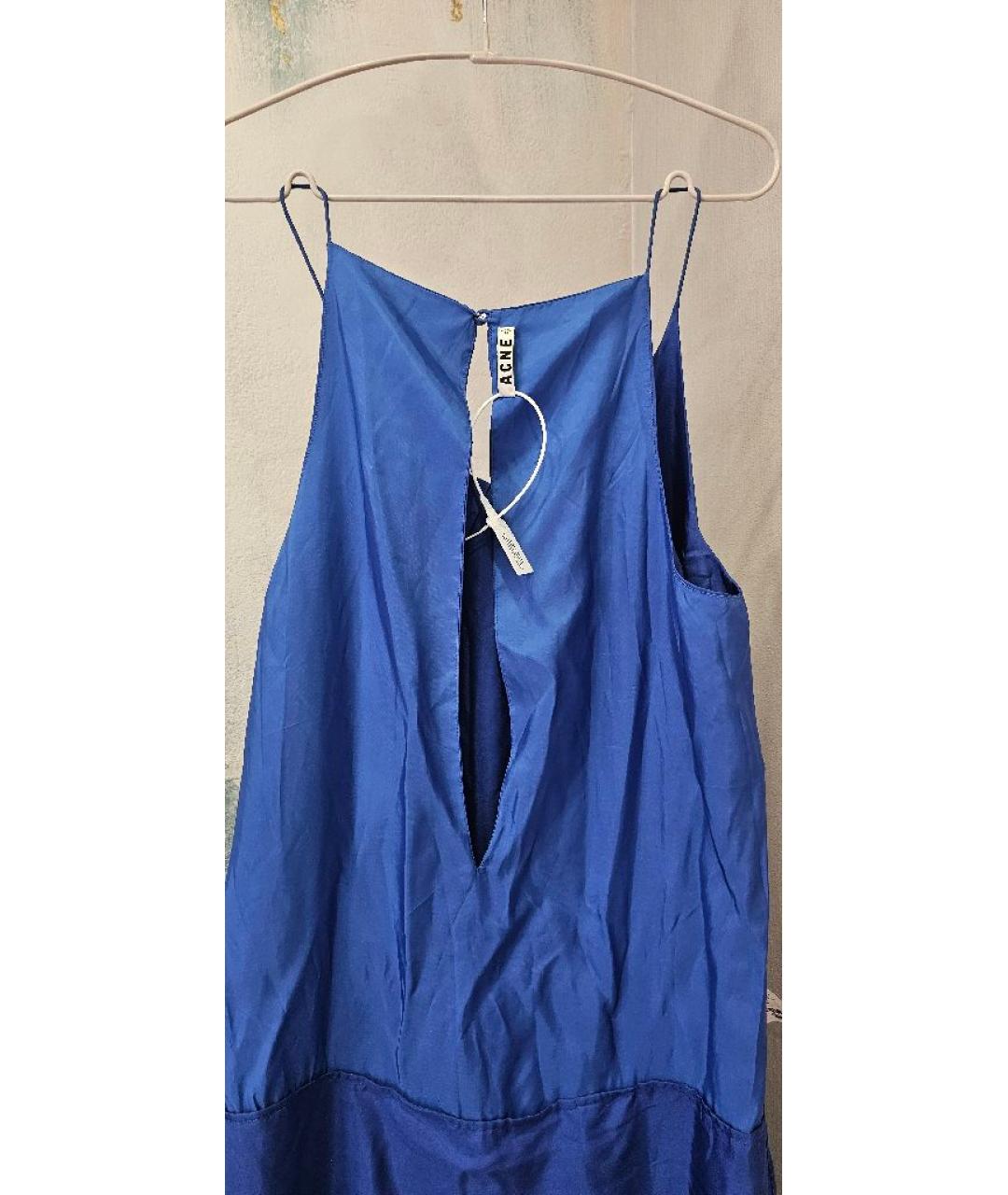 ACNE STUDIOS Синее шелковое платье, фото 3