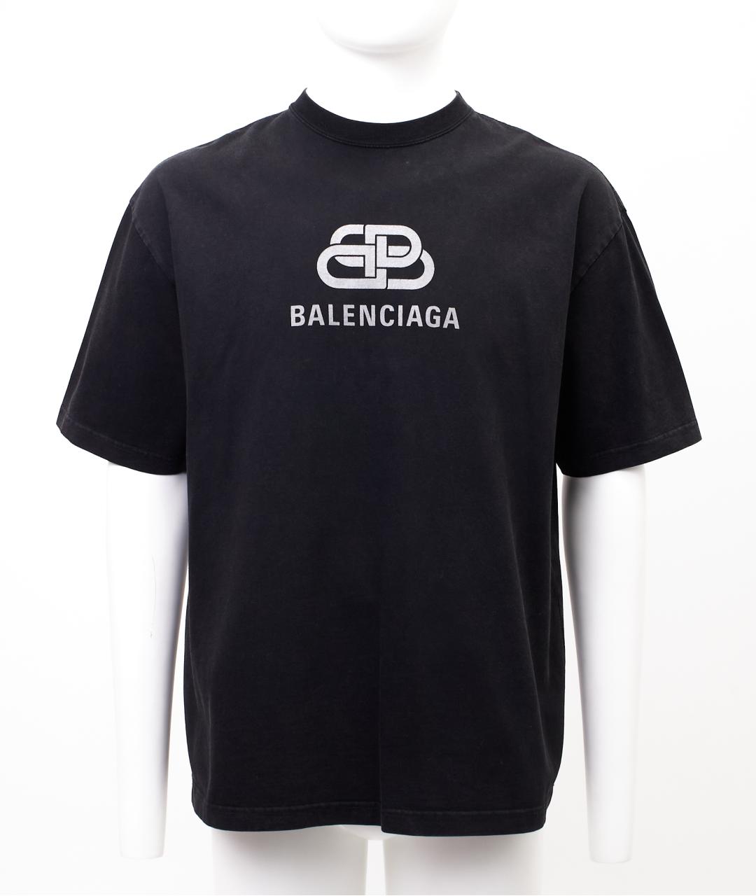 BALENCIAGA Черная хлопковая футболка, фото 7