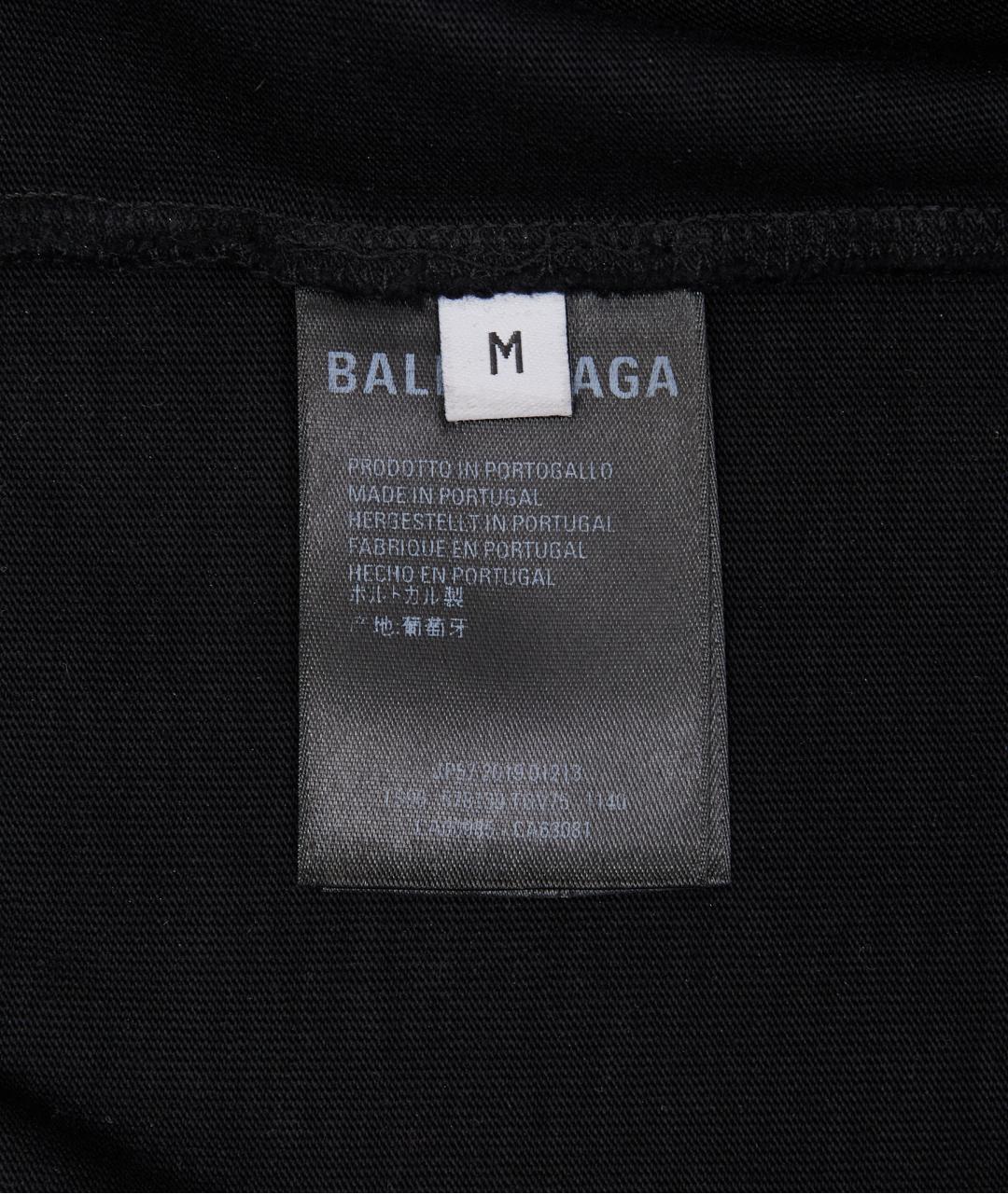 BALENCIAGA Черная хлопковая футболка, фото 5