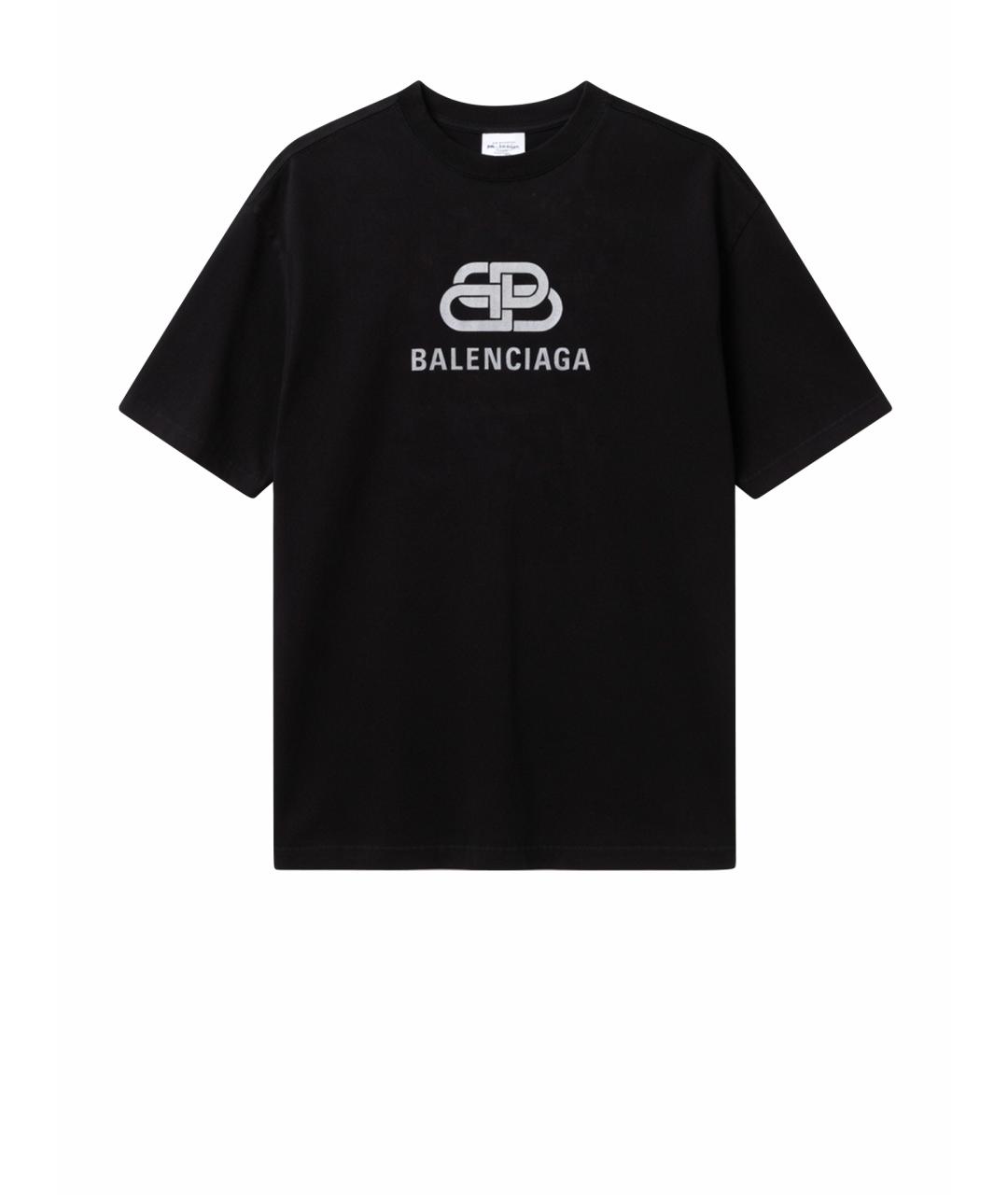 BALENCIAGA Черная хлопковая футболка, фото 8