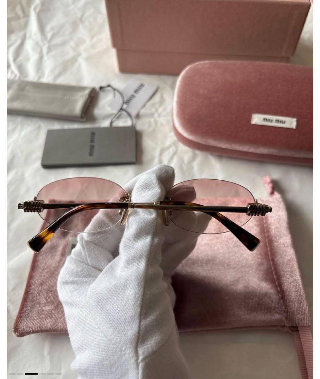 MIU MIU Розовые солнцезащитные очки, фото 4