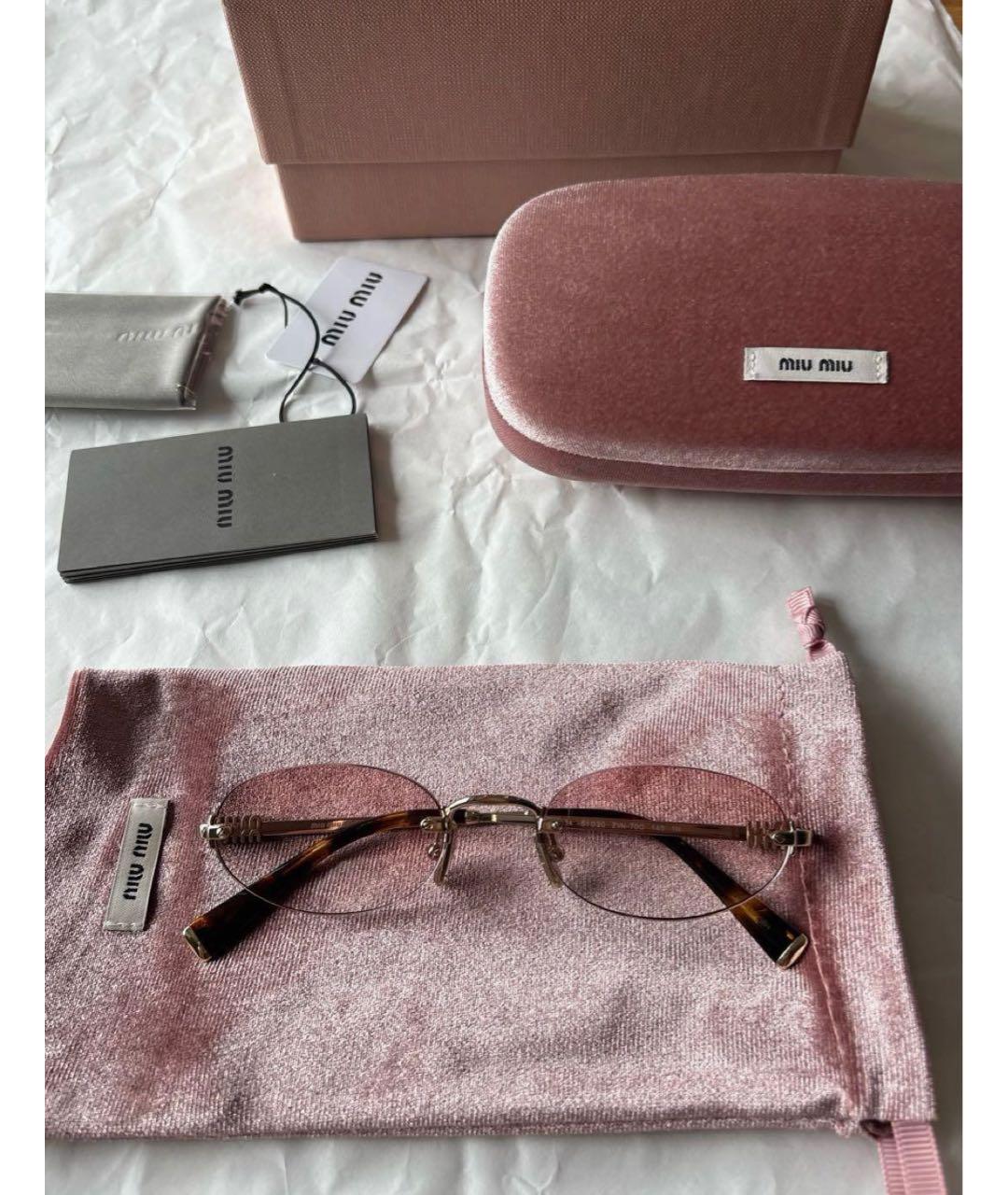 MIU MIU Розовые солнцезащитные очки, фото 3