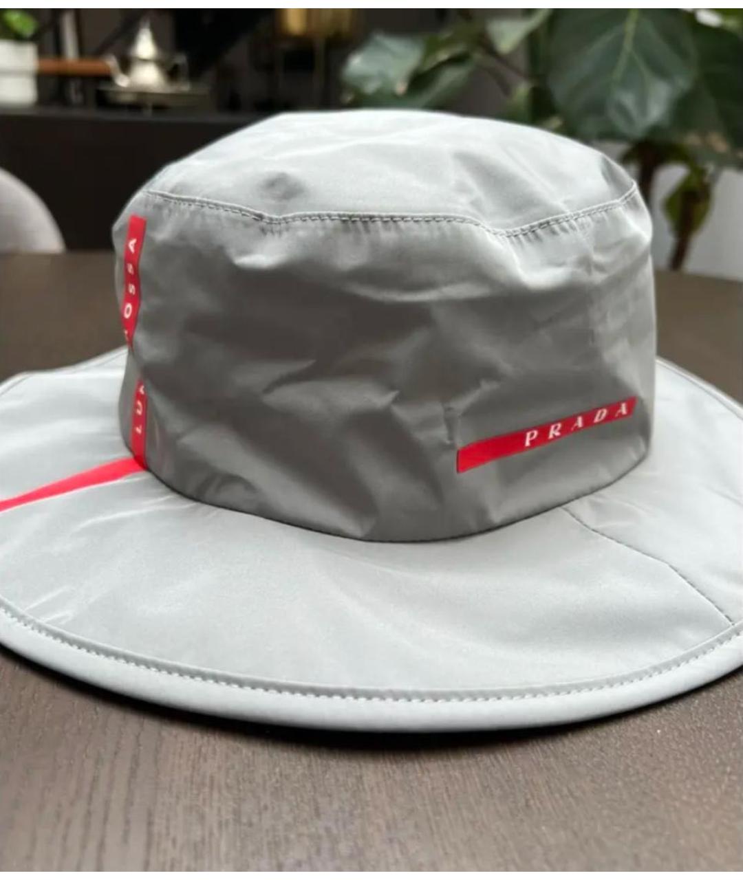 PRADA Серая синтетическая шляпа, фото 2