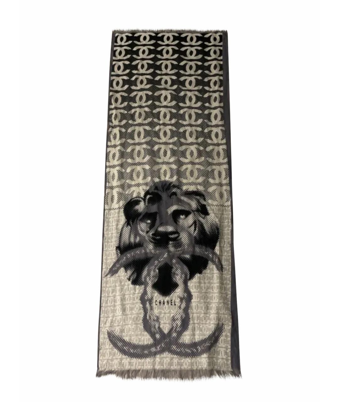 CHANEL Белый кашемировый шарф, фото 1