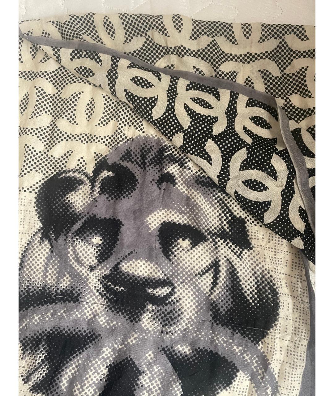 CHANEL Белый кашемировый шарф, фото 2