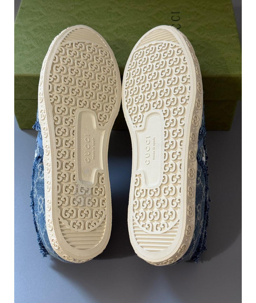GUCCI Голубые текстильные кеды, фото 8