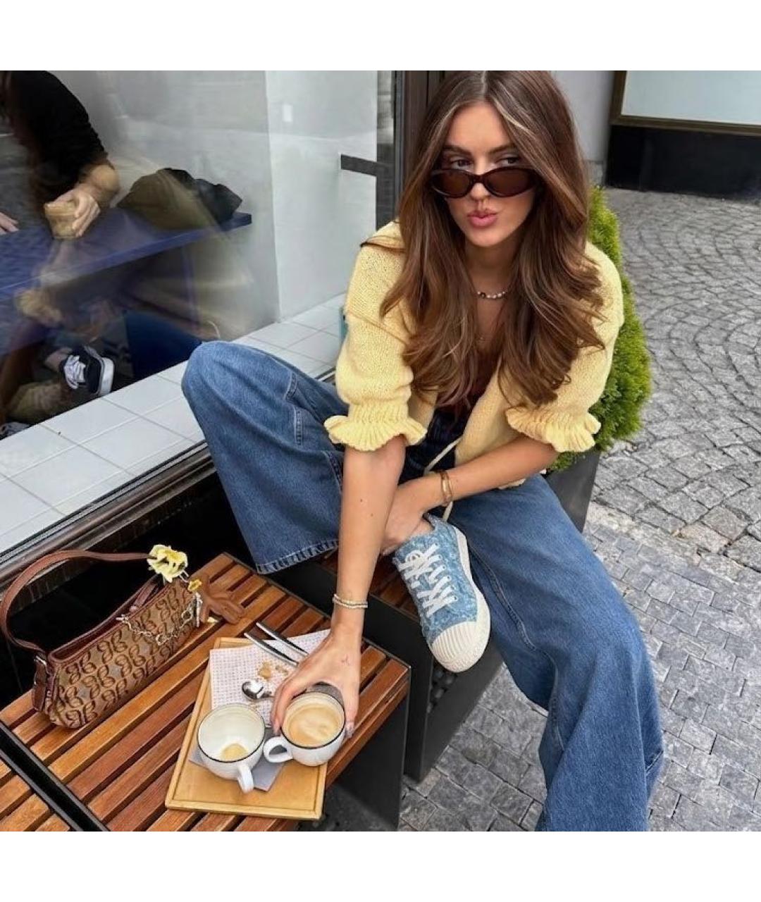 GUCCI Голубые текстильные кеды, фото 5