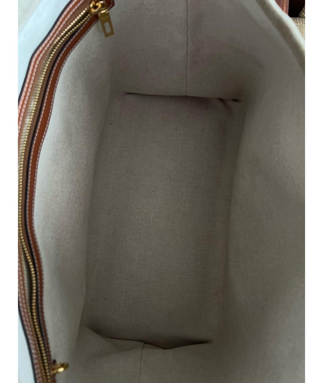 CELINE Бежевая тканевая сумка тоут, фото 7