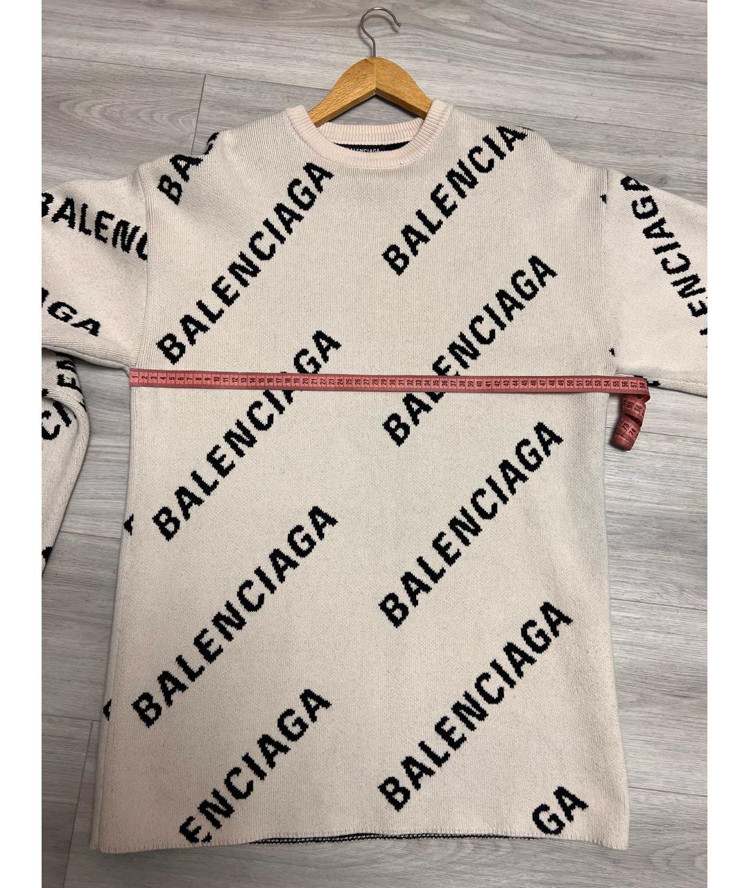 BALENCIAGA Бежевый шерстяной джемпер / свитер, фото 2