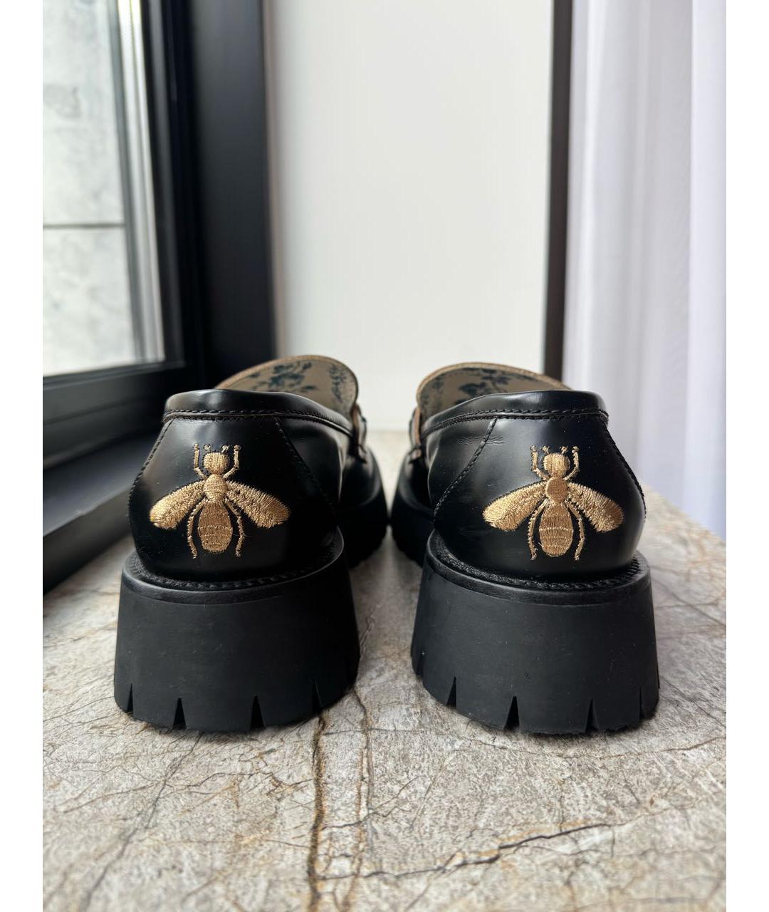 GUCCI Черные кожаные лоферы, фото 3