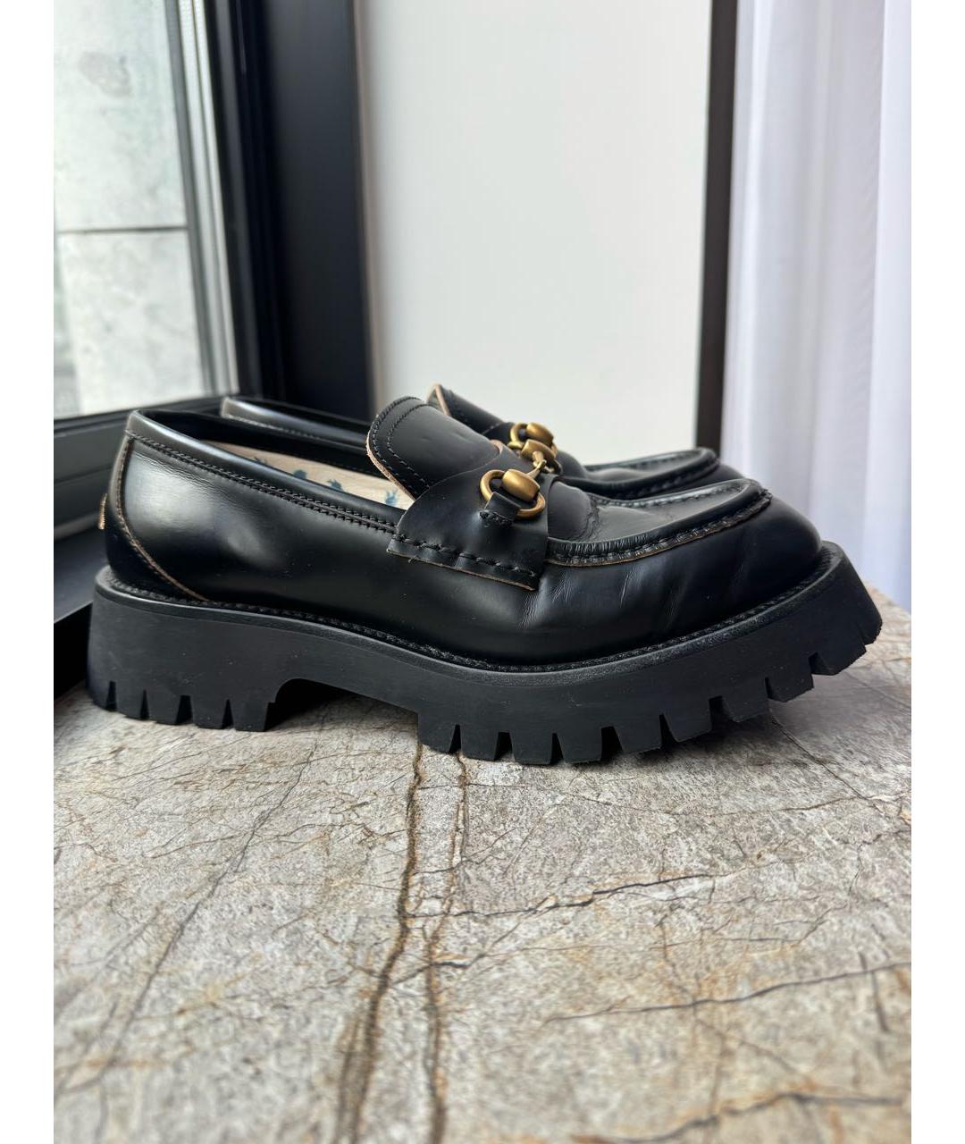 GUCCI Черные кожаные лоферы, фото 6