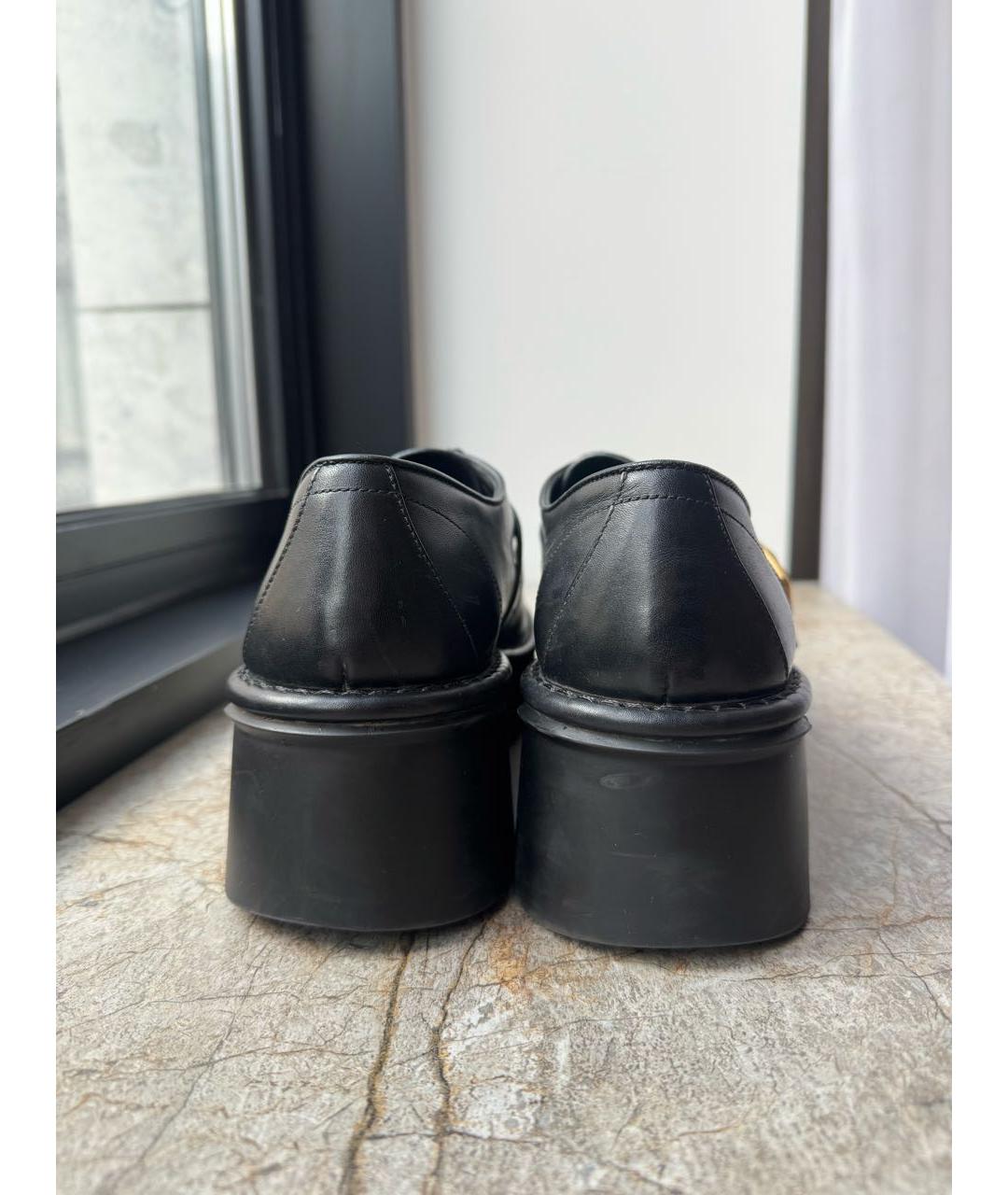 VALENTINO Черные кожаные лоферы, фото 4