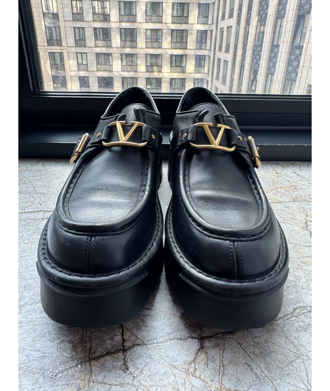VALENTINO Черные кожаные лоферы, фото 2