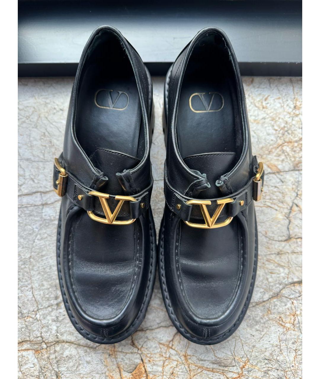 VALENTINO Черные кожаные лоферы, фото 3