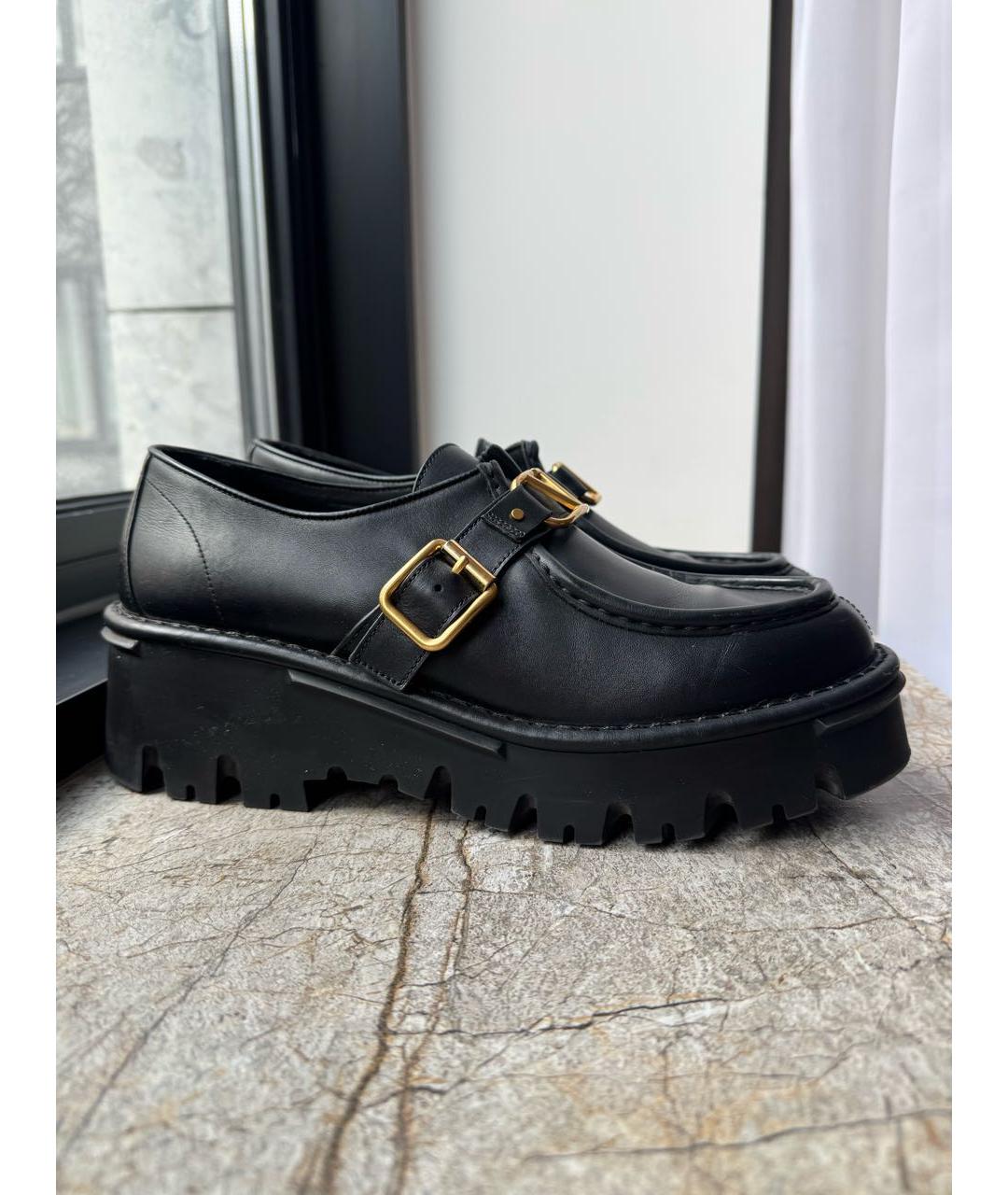 VALENTINO Черные кожаные лоферы, фото 7